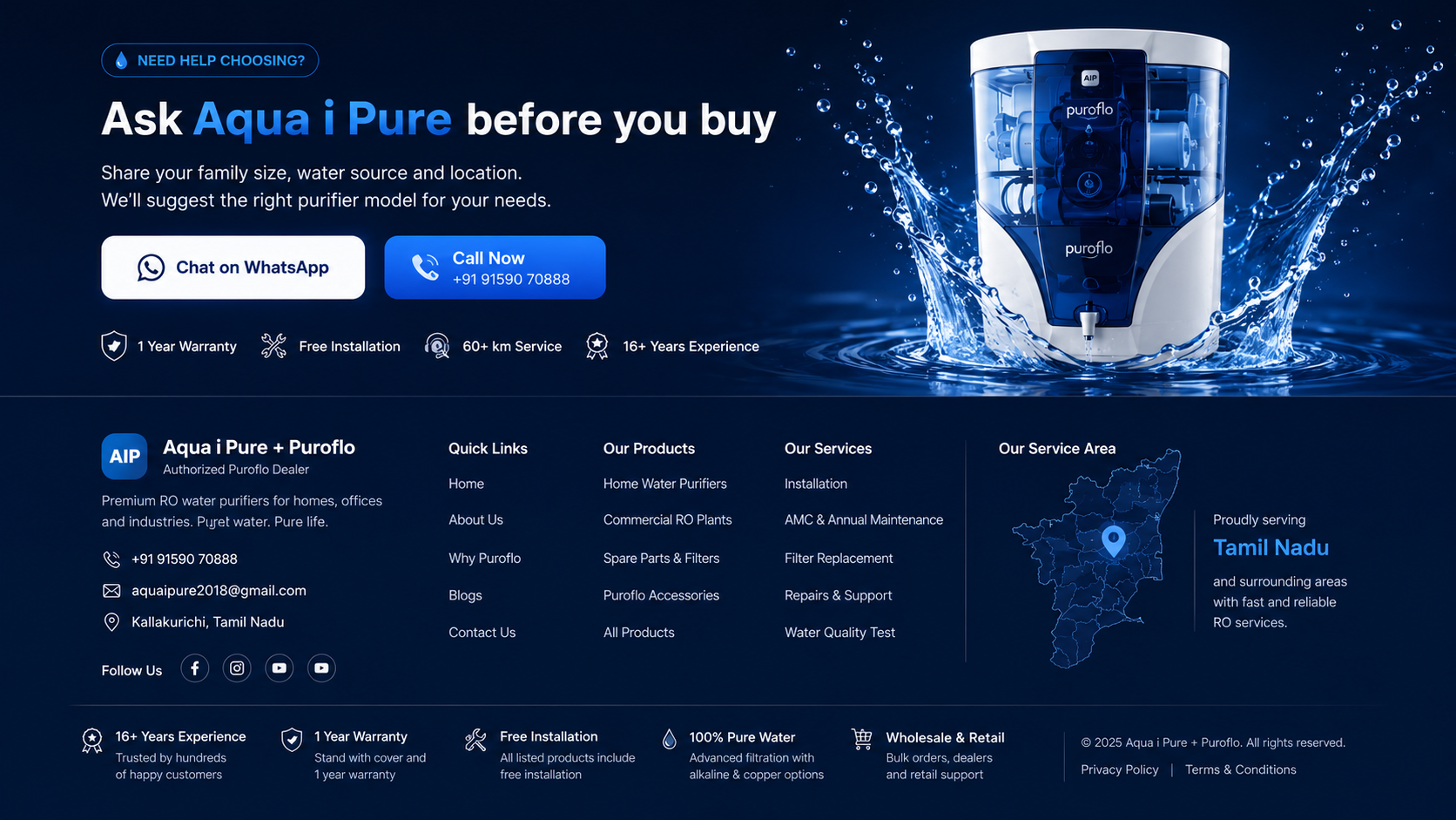 Aqua i Pure CTA footer